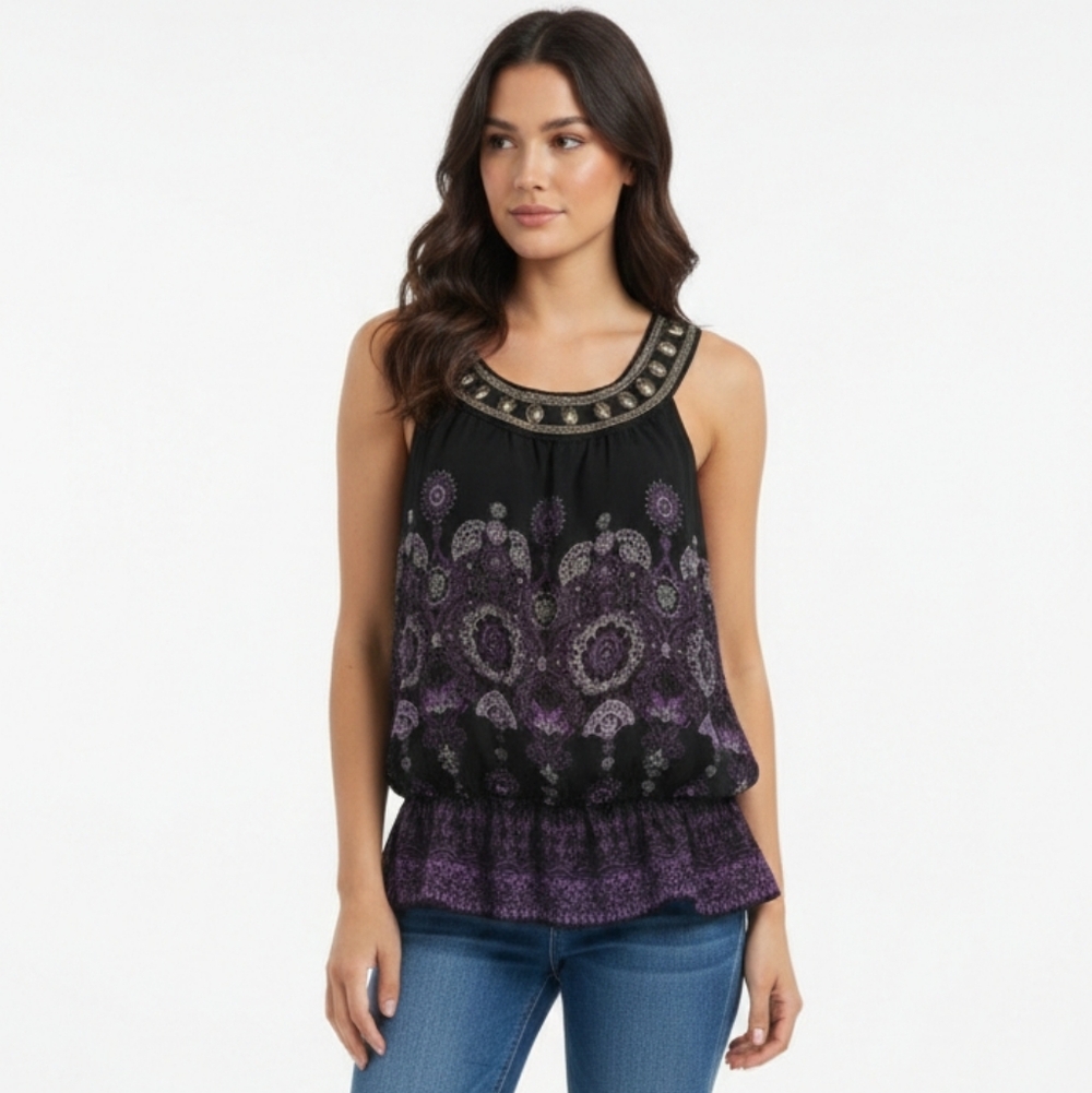 Apt 9 Tank Goth Whimsigoth Fairy Boho Black Purple S